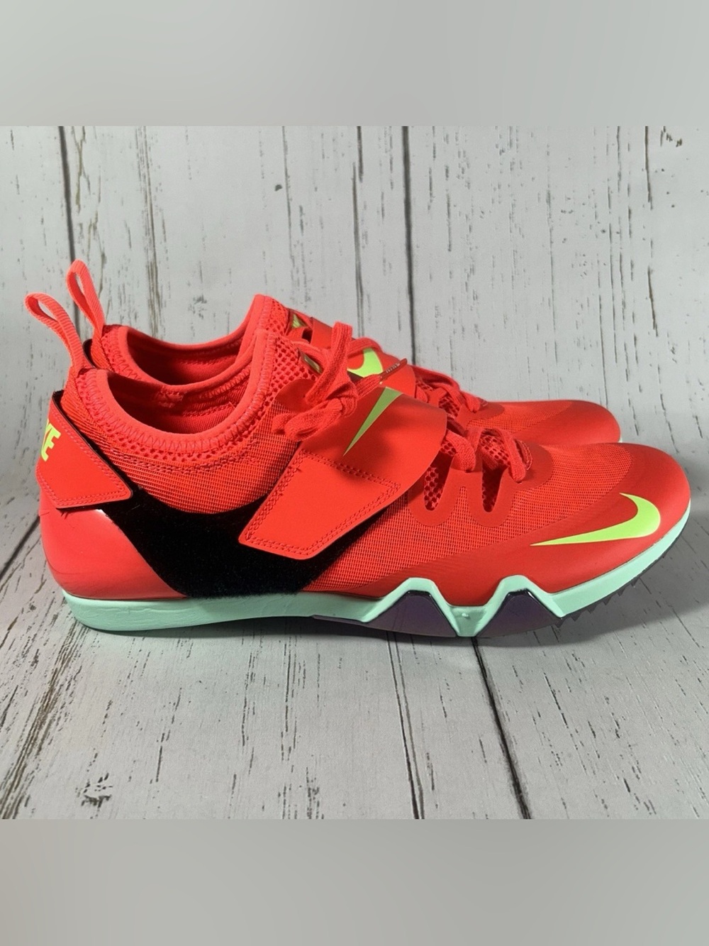 Nike Zoom Pole Vault Elite Men's Track Shoes Coral Crimson Size 9 FZ9649-600